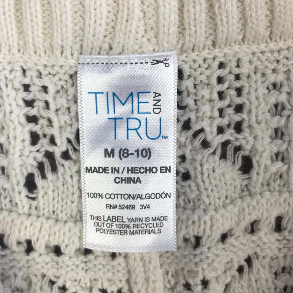 Time and Tru Women's High Waist Crochet Shorts - Cream - Picture 2 of 6